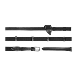 Rênes Tissu 5/8 Avec 9 Arretoirs Dy'on Noir Rênes Tissu 5/8 Avec 9 Arretoirs Dy'on Noir