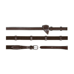 Rênes Tissu 5/8 Avec 9 Arretoirs Dy'on Marron Rênes Tissu 5/8 Avec 9 Arretoirs Dy'on Marron