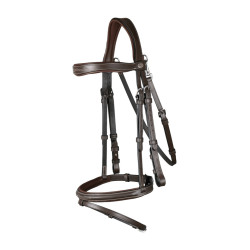 Bridon Muserolle Combinée Avec Mousqueton Dy'on Marron