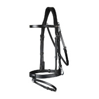 Bridon Cuir Plat Avec Mousquetons Dy'on Noir Bridon Cuir Plat Avec Mousquetons Dy'on Noir