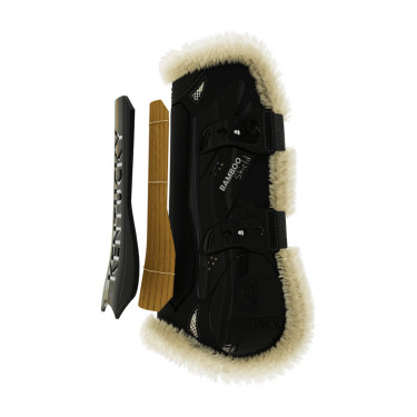 Bamboo Elastische Peesbeschermers vegan schapenvacht Kentucky Zwart