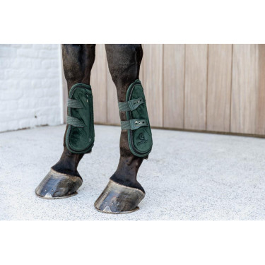 Bamboo Elastische Fluwelen Peesbeschermers Kentucky Donkergroen Bamboo Elastische Fluwelen Peesbeschermers Kentucky Donkergroen