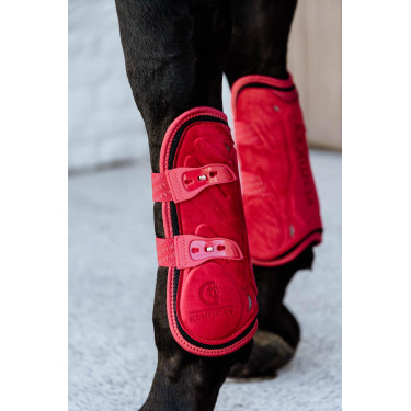 Bamboo Elastische Fluwelen Peesbeschermers Kentucky Rood