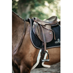 Tapis de selle Fishbone Leather jumping Kentucky Noir