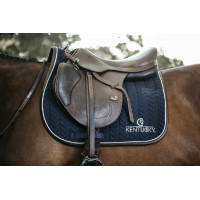 Tapis de selle Fishbone Leather jumping Kentucky Bleu marine