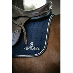 Tapis de selle Fishbone Leather jumping Kentucky Bleu marine Tapis de selle Fishbone Leather jumping Kentucky Bleu marine