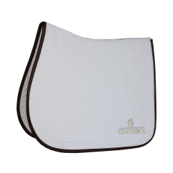 Tapis de selle Fishbone Leather jumping Kentucky Blanc