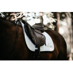 Tapis de selle Fishbone Leather jumping Kentucky Blanc