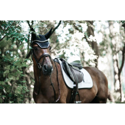 Tapis de selle Fishbone Leather jumping Kentucky Blanc