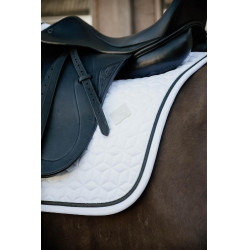 Tapis de selle Glitter Rope dressage Kentucky Blanc / noir