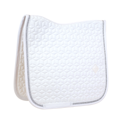 Tapis de selle Glitter Rope dressage Kentucky Blanc