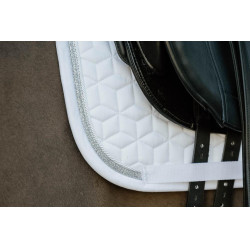 Tapis de selle Glitter Rope dressage Kentucky Blanc