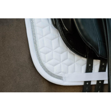 Tapis de selle Glitter Rope dressage Kentucky Blanc