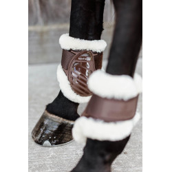 Protège-boulet jeunes chevaux mouton vegan Kentucky Marron
