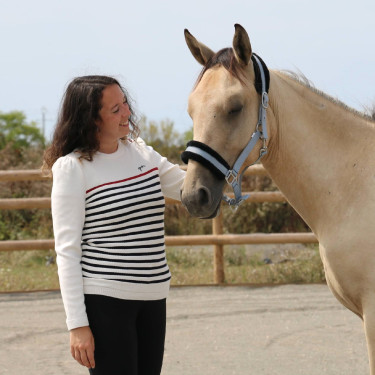 Trui Pénélope x Saint James Maelle Ecru / marine / rood Motieven