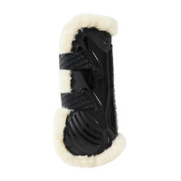 Velcro beenbeschermer vegan schapenvacht Kentucky Zwart