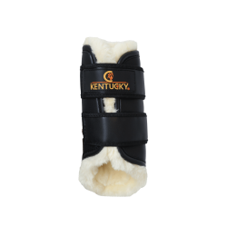 Gesloten voorste leren peesbeschermers Kentucky Zwart