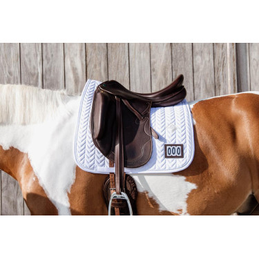 Tapis de selle Fishbone Compétition dressage Kentucky Blanc