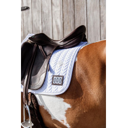 Tapis de selle Fishbone Compétition dressage Kentucky Blanc