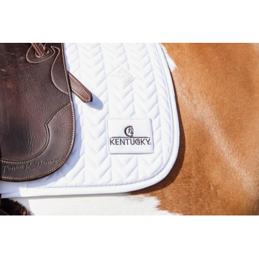 Tapis de selle Fishbone Compétition dressage Kentucky Blanc Tapis de selle Fishbone Compétition dressage Kentucky Blanc