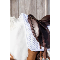 Tapis de selle Fishbone Compétition dressage Kentucky Blanc