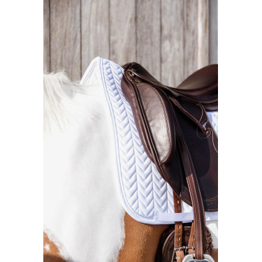 Tapis de selle Fishbone Compétition dressage Kentucky Blanc Tapis de selle Fishbone Compétition dressage Kentucky Blanc