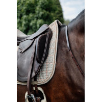 Tapis de selle Pied-de-poule dressage Kentucky Beige