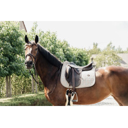 Tapis de selle Pied-de-poule dressage Kentucky Beige