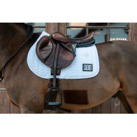 Tapis de selle Fishbone Compétition jumping Kentucky Blanc