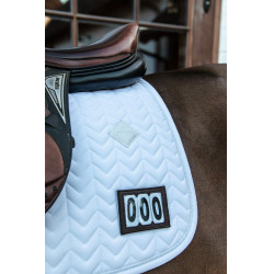 Tapis de selle Fishbone Compétition jumping Kentucky Blanc