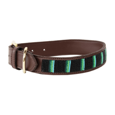 Halsband voor honden van handgemaakte parels Kentucky Zwart