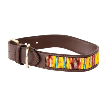 Halsband voor honden van handgemaakte parels Kentucky Oranje