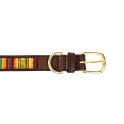 Halsband voor honden van handgemaakte parels Kentucky Oranje