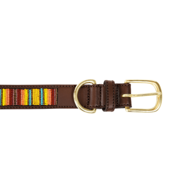 Halsband voor honden van handgemaakte parels Kentucky Oranje