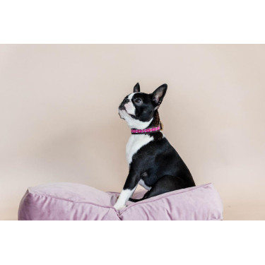 Halsband voor honden van handgemaakte parels Kentucky Roze