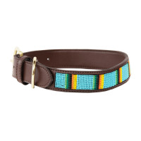 Halsband voor honden van handgemaakte parels Kentucky Zilver
