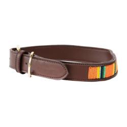 Halsband voor honden van handgemaakte parels Kentucky Puur oranje
