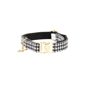 Hondenhalsband Pied-de-poule Kentucky Zwart