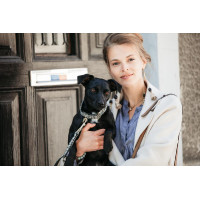 Hondenhalsband Pied-de-poule Kentucky Zwart