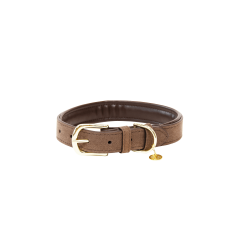 Halsband voor hond Velvet Leather Kentucky Bruin