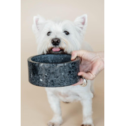 Gamelle pour chien en pierre Terrazzo Kentucky Noir