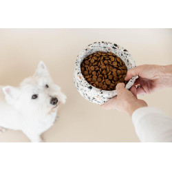 Gamelle pour chien en pierre Terrazzo Kentucky Blanc