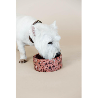 Gamelle pour chien en pierre Terrazzo Kentucky Brun Marron Gamelle pour chien en pierre Terrazzo Kentucky Brun Marron