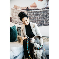 Laisse pour chien en Perles faites-main Kentucky Bleu clair