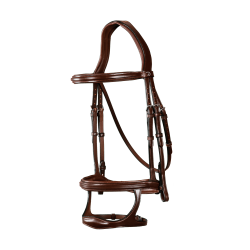 Bridon Double Muserolle New English Collection by Dy'on Marron Bridon Double Muserolle New English Collection by Dy'on Marron