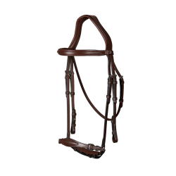 Bridon Muserolle Allemande Ajustable New English Collection by Dy'on Brun Marron