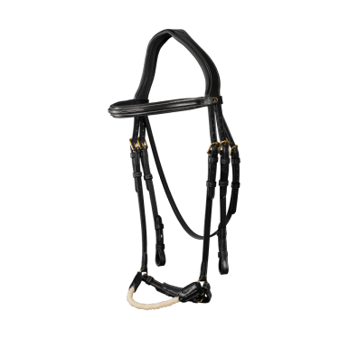 Bridon Duitse Neusriem Touw D Collectie van Dy'on Zwart