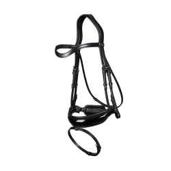 Bridon Muserolle Combinée Large Vernie New English Collection by Dy'on Noir