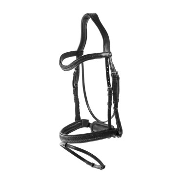 Gevlochten gecombineerde neusriem met Pull Back Dy'on New English Collection Zwart