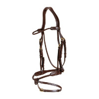 Bridon muserolle combinée tréssé rond Dy'on Marron Bridon muserolle combinée tréssé rond Dy'on Marron